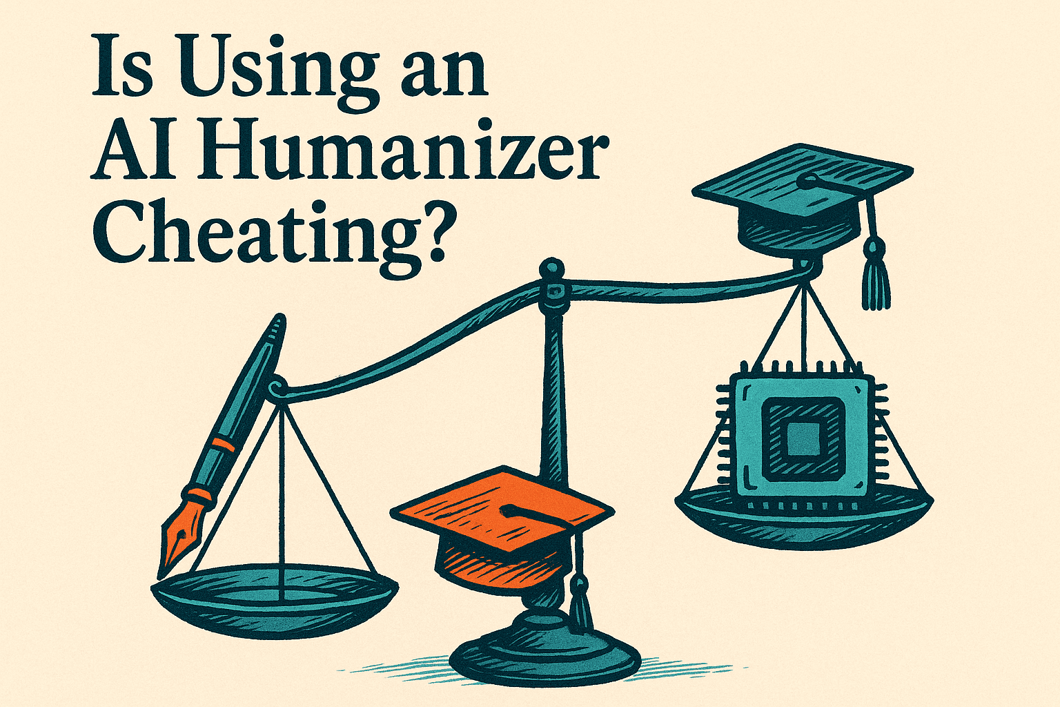 A split image showing a robot hand and a human hand typing on a laptop, representing the collaboration between AI and humans in writing.